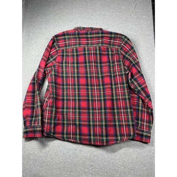 LL Bean Flannel Shirt Womens‎ Size M Petite Long Sleeve Button Down Plaid Red - Picture 3 of 5
